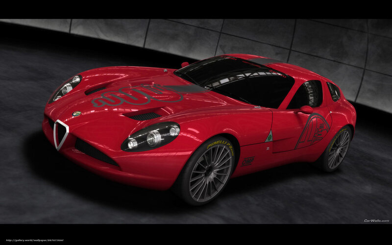Red Sports Car — Dramatic, 3d Render, Tires, Logo