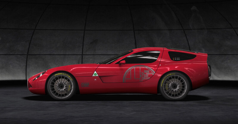Red Sports Car — Dramatic, 3d Render, Tires, Wall