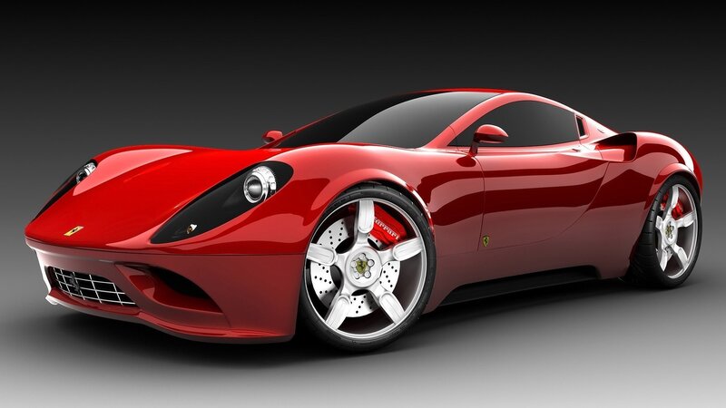 Red Sports Car — Dramatic, 3d Render, Wheel, Headlight, Grille