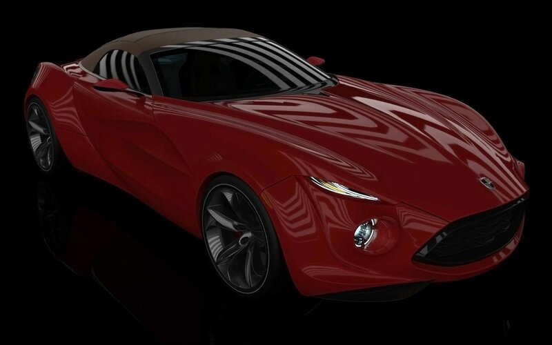 Red Sports Car — Dramatic, 3d Render, Wheel, Headlight