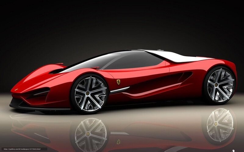 Red Sports Car — Dramatic, 3d Render, Wheel, Reflection, Logo
