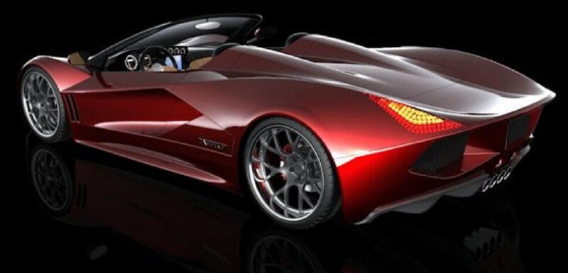 Red Sports Car — Dramatic, 3d Render, Wheel
