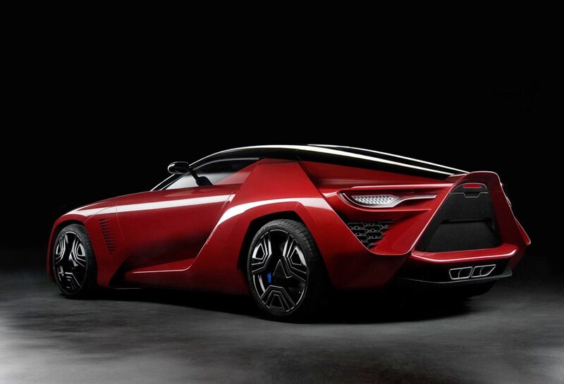 Red Sports Car — Dramatic, 3d Render, Wheels, Taillights, Exhaust