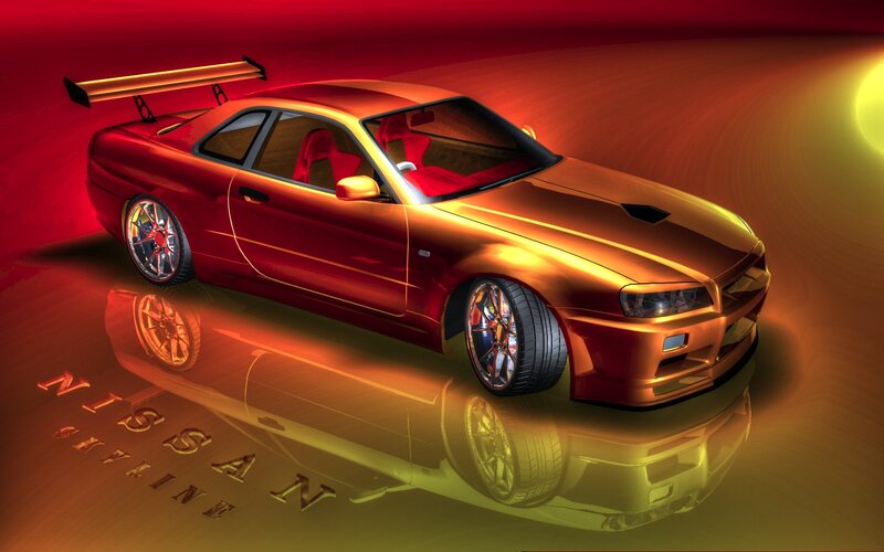 Red Sports Car — Dramatic, 3d Render, Wing