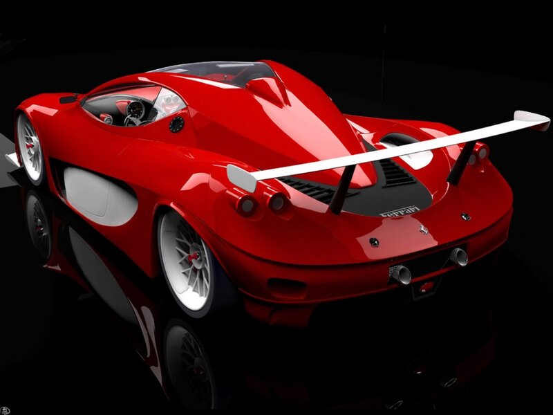 Red Sports Car — Dramatic, 3d Render, Wings