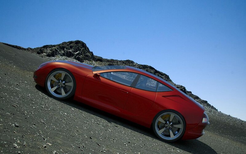 Red Sports Car — Dramatic, Afternoon, 3d Render
