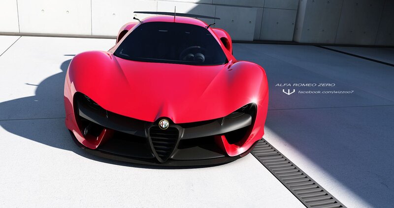 Red Sports Car — Dramatic, Afternoon, 3d Render, Wall