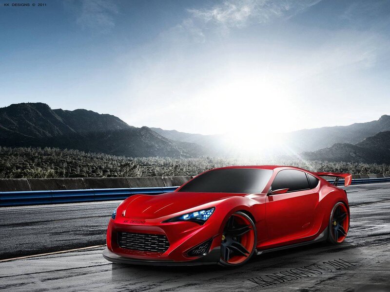 Red Sports Car — Dramatic, Afternoon, Digital Art