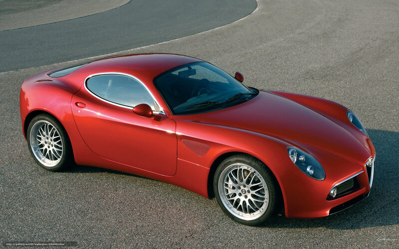 Red Sports Car — Dramatic, Afternoon, Photograph, Asphalt, Wheels