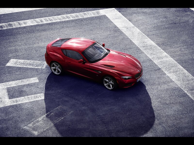Red Sports Car — Dramatic, Afternoon, Photograph, Asphalt, White Lines, Shadow, Gray, Black