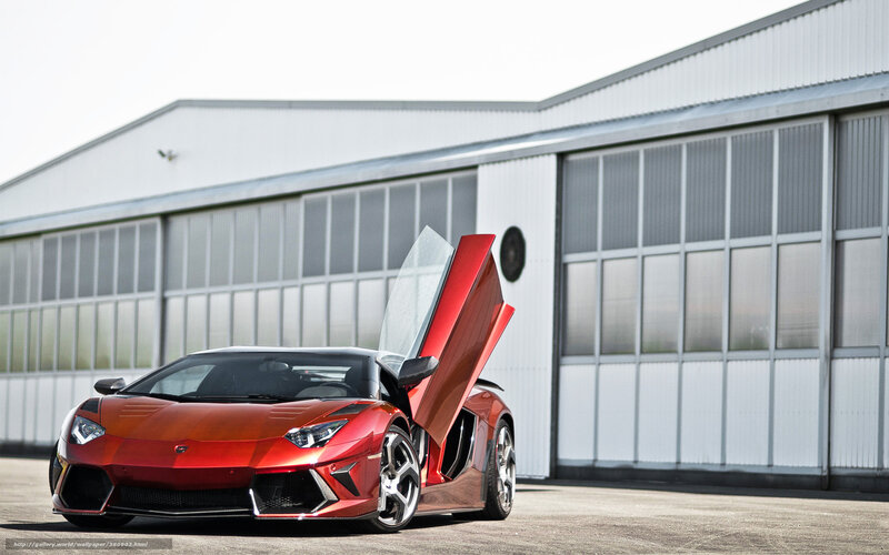 Red Sports Car — Dramatic, Afternoon, Photograph, Building, Open Door