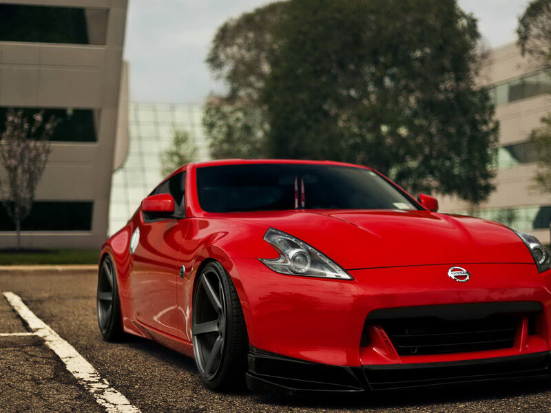 Red Sports Car — Dramatic, Afternoon, Photograph, Building, Tree