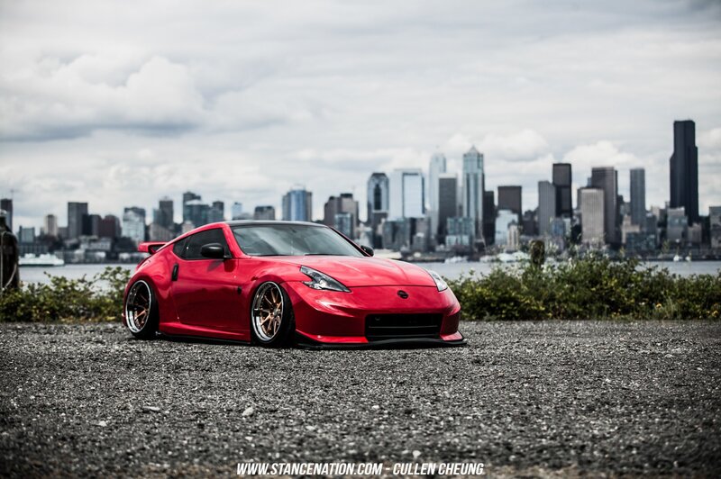 Red Sports Car — Dramatic, Afternoon, Photograph, City Skyline