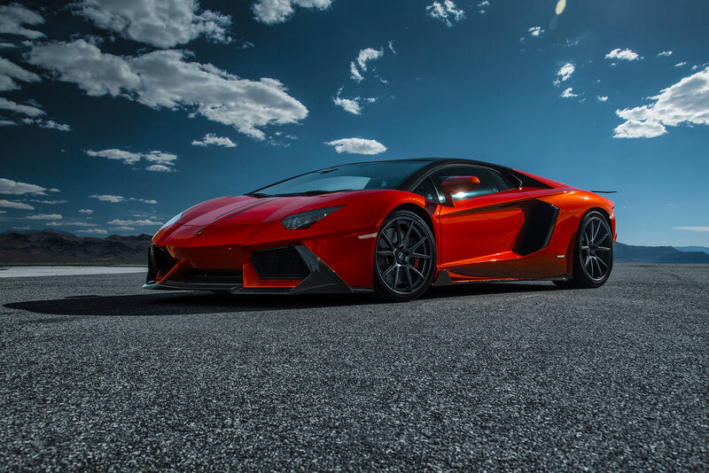 Red Sports Car — Dramatic, Afternoon, Photograph, Desert, Sky