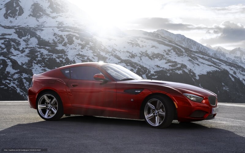 Red Sports Car — Dramatic, Afternoon, Photograph, Mountains, Snow
