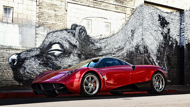 Red Sports Car — Dramatic, Afternoon, Photograph, Mural