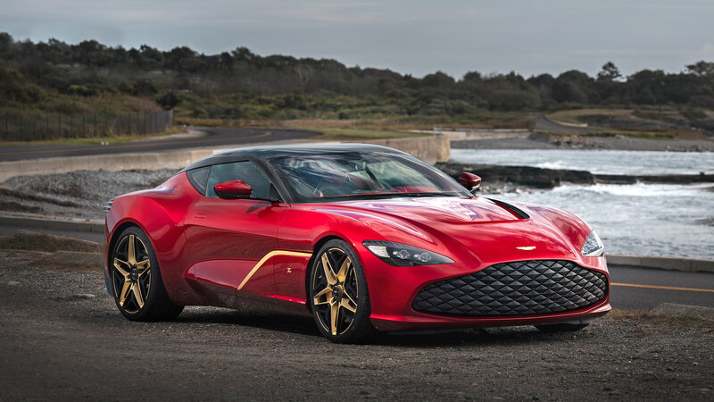 Red Sports Car — Dramatic, Afternoon, Photograph, Ocean