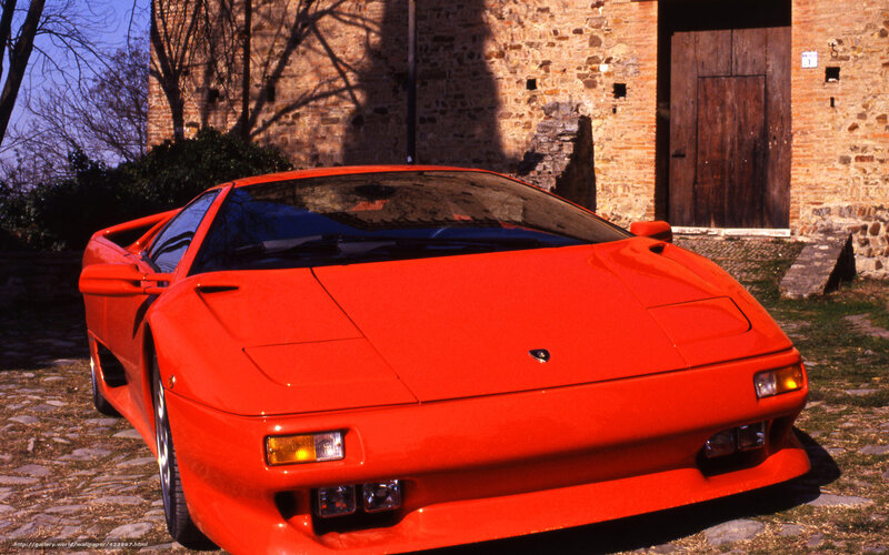 Red Sports Car — Dramatic, Afternoon, Photograph, Stone Building