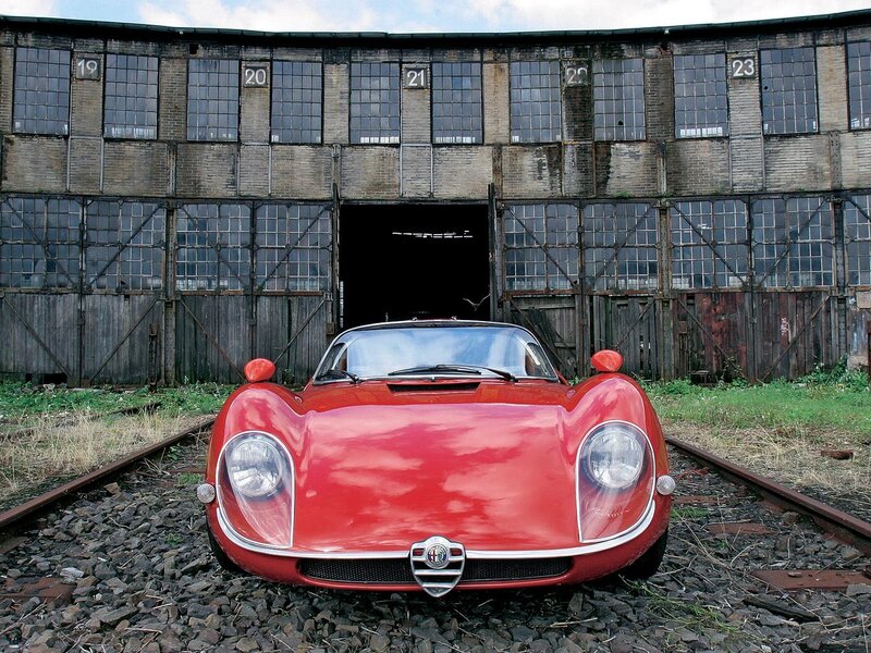 Red Sports Car — Dramatic, Afternoon, Photograph, Train Tracks