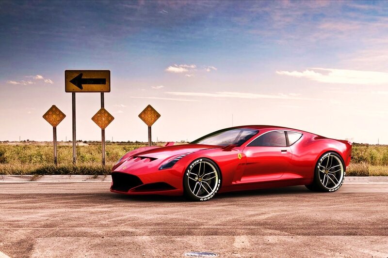 Red Sports Car — Dramatic, Afternoon
