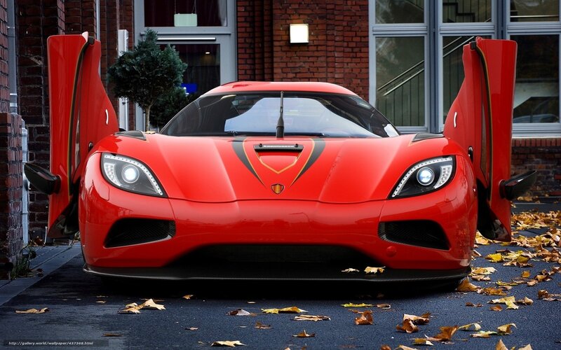 Red Sports Car — Dramatic, Autumn, Photograph, Bricks