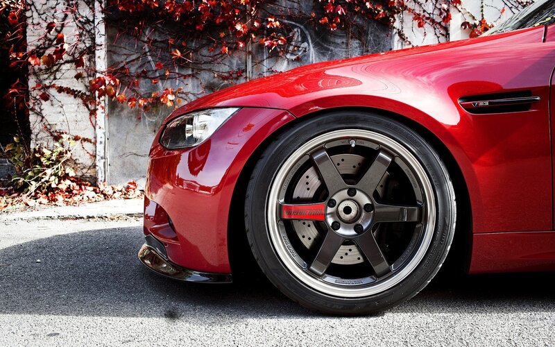 Red Sports Car — Dramatic, Autumn, Photograph