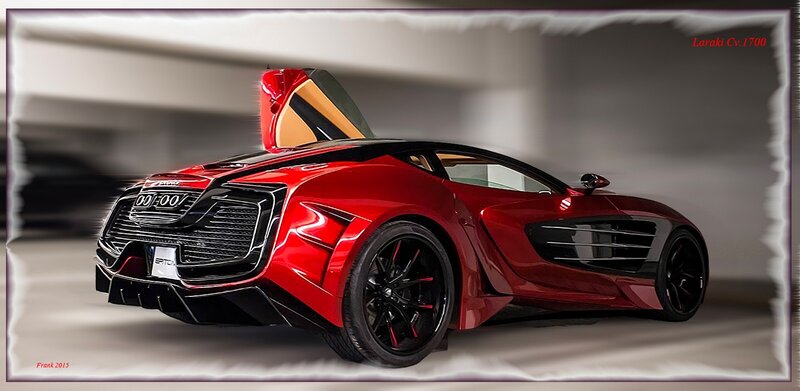Red Sports Car — Dramatic, Digital Art, Car Door, Black Wheels
