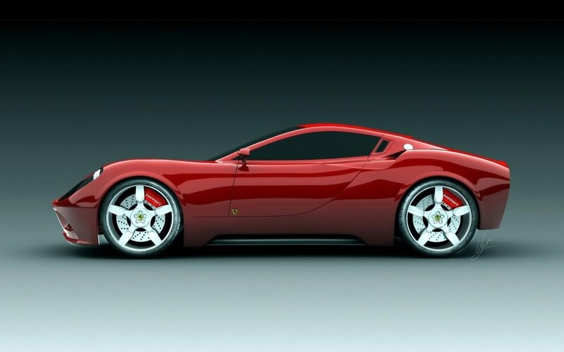 Red Sports Car — Dramatic, Digital Art, Wheel, Door, Window