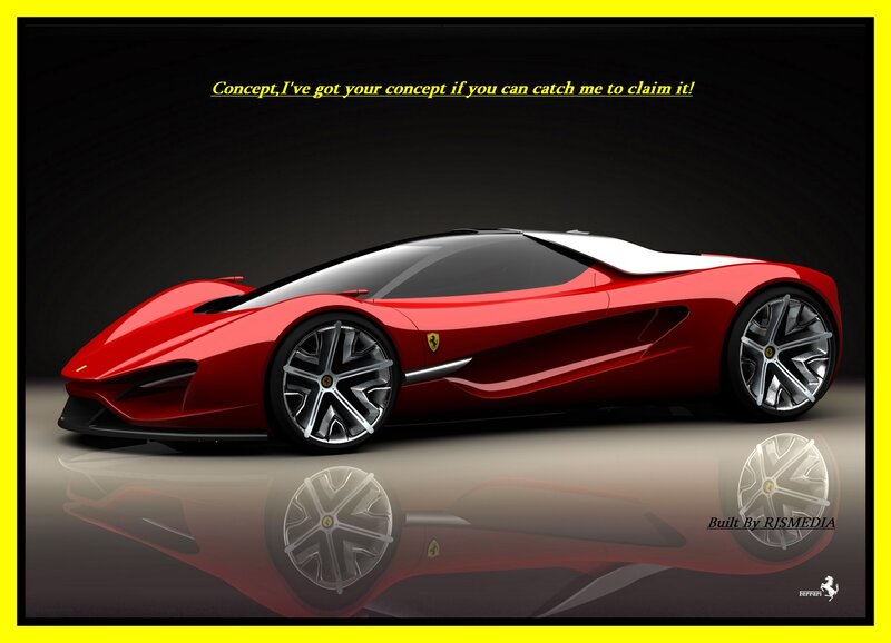 Red Sports Car — Dramatic, Digital Art, Wheel, Text