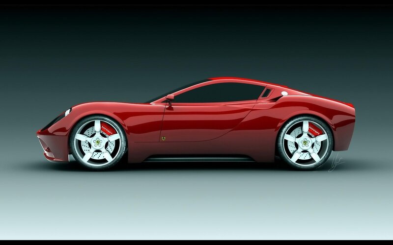 Red Sports Car — Dramatic, Digital Art, Wheel