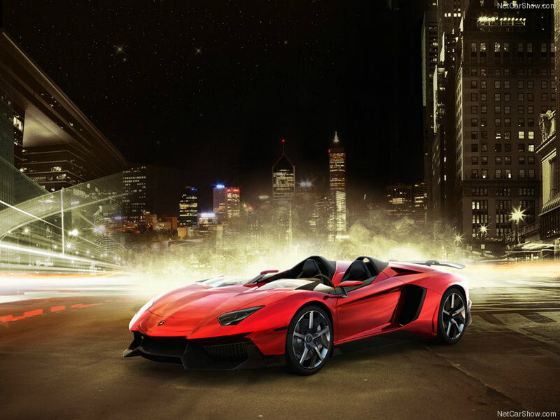Red Sports Car — Dramatic, Night, 3d Render, City Skyline, Night Sky