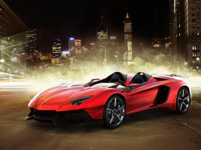 Red Sports Car — Dramatic, Night, 3d Render, City Skyline, Road