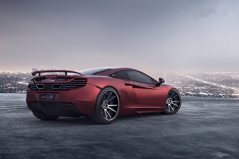 Red Sports Car — Dramatic, Night, 3d Render, City Skyline, Wheels