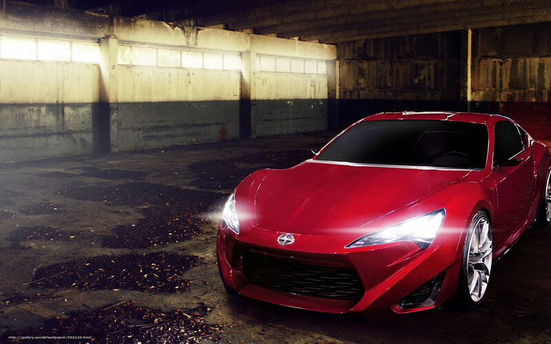 Red Sports Car — Dramatic, Night, 3d Render, Concrete Walls