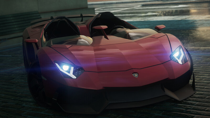 Red Sports Car — Dramatic, Night, 3d Render, Headlights