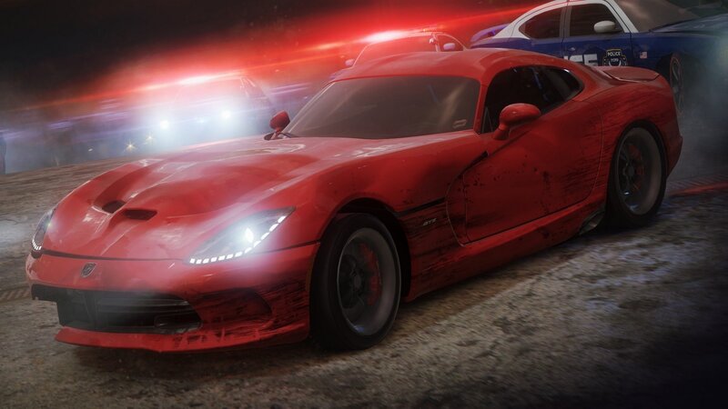 Red Sports Car — Dramatic, Night, 3d Render, Police Car