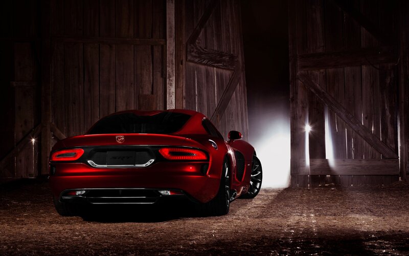 Red Sports Car — Dramatic, Night, Photograph, Barn, Light