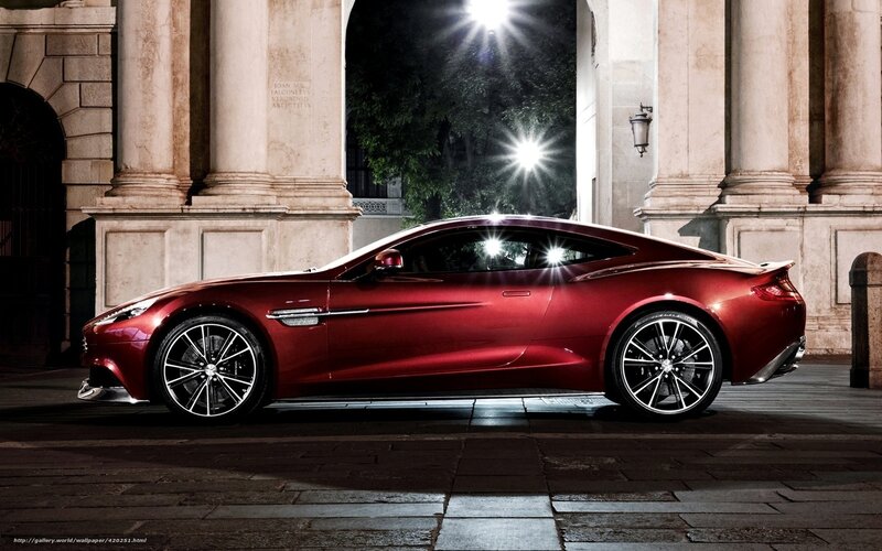 Red Sports Car — Dramatic, Night, Photograph, Building, Columns