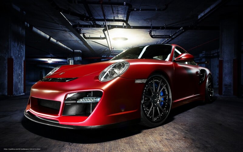 Red Sports Car — Dramatic, Night, Photograph, Garage, Light