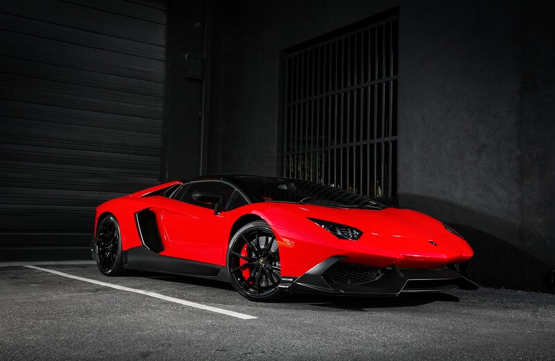 Red Sports Car — Dramatic, Night, Photograph, Garage