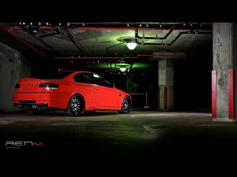 Red Sports Car — Dramatic, Night, Photograph, Parking Garage, Light, Black