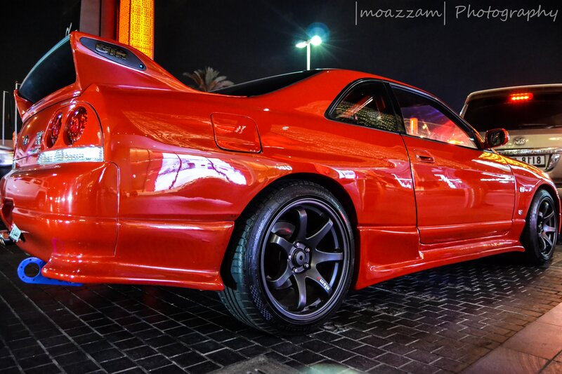 Red Sports Car — Dramatic, Night, Photograph, Tire, Exhaust