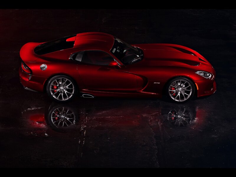 Red Sports Car — Dramatic, Night, Photograph, Wet Ground, Reflection