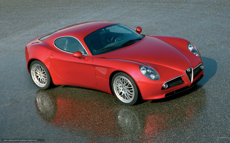 Red Sports Car — Dramatic, Photograph, Asphalt, Reflection