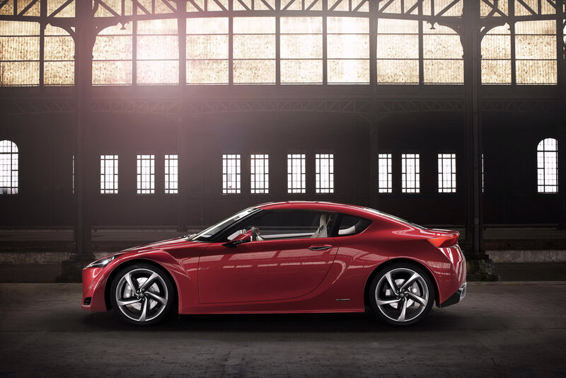 Red Sports Car — Dramatic, Photograph, Building