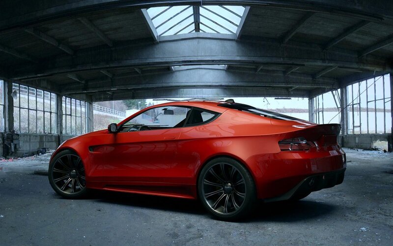 Red Sports Car — Dramatic, Photograph, Building, Windows