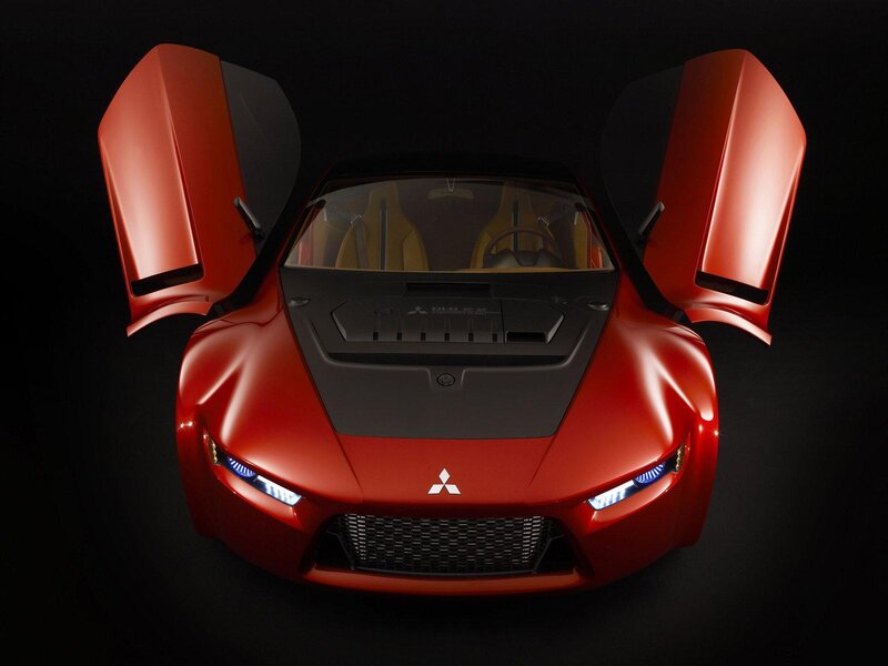 Red Sports Car — Dramatic, Photograph, Car Doors, Headlights, Grille