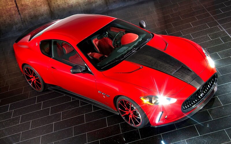 Red Sports Car — Dramatic, Photograph, Carbon Fiber, Tiled Floor
