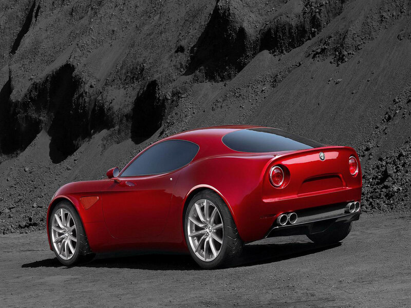 Red Sports Car — Dramatic, Photograph, Dirt, Mountain