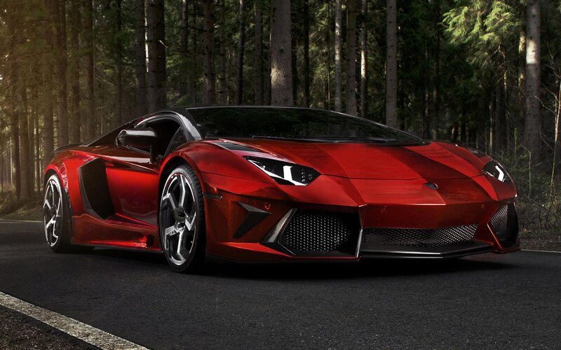 Red Sports Car — Dramatic, Photograph, Forest
